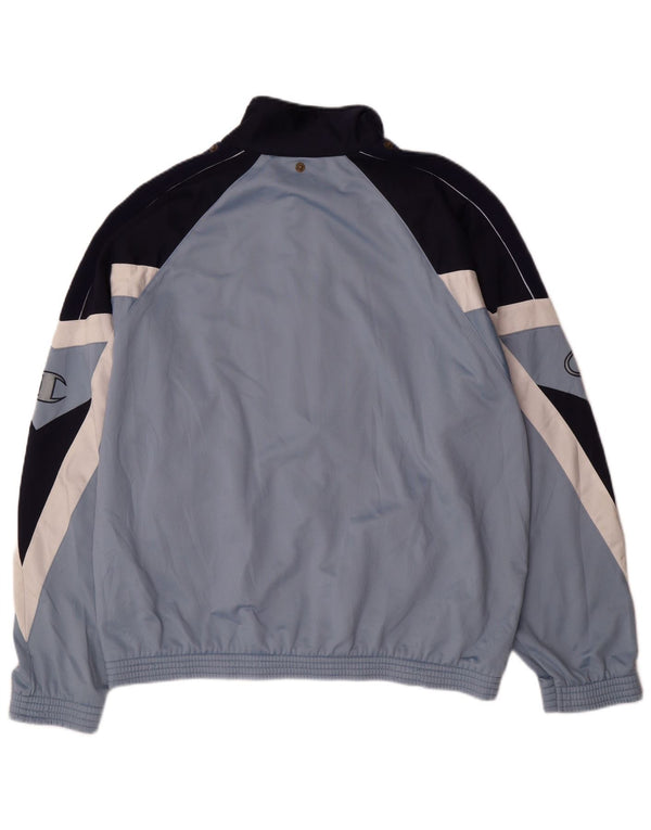 Champion Mens Graphic Tracksuit Top Jacket XL Blue Colourblock Sports