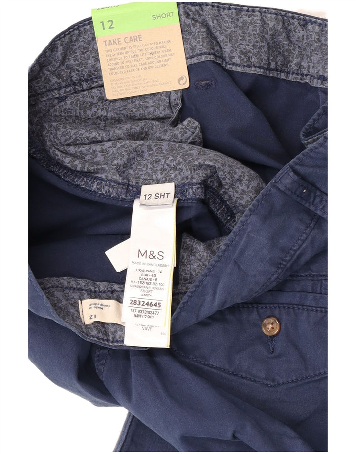 Pantaloni chino da donna Marks & Spencer UK 12 medi W30 L26 Blu navy