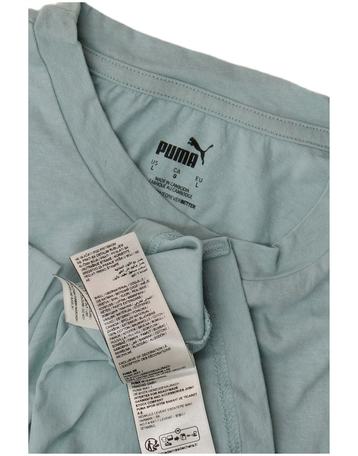 T-shirt grafica da uomo Puma Top Large in cotone turchese