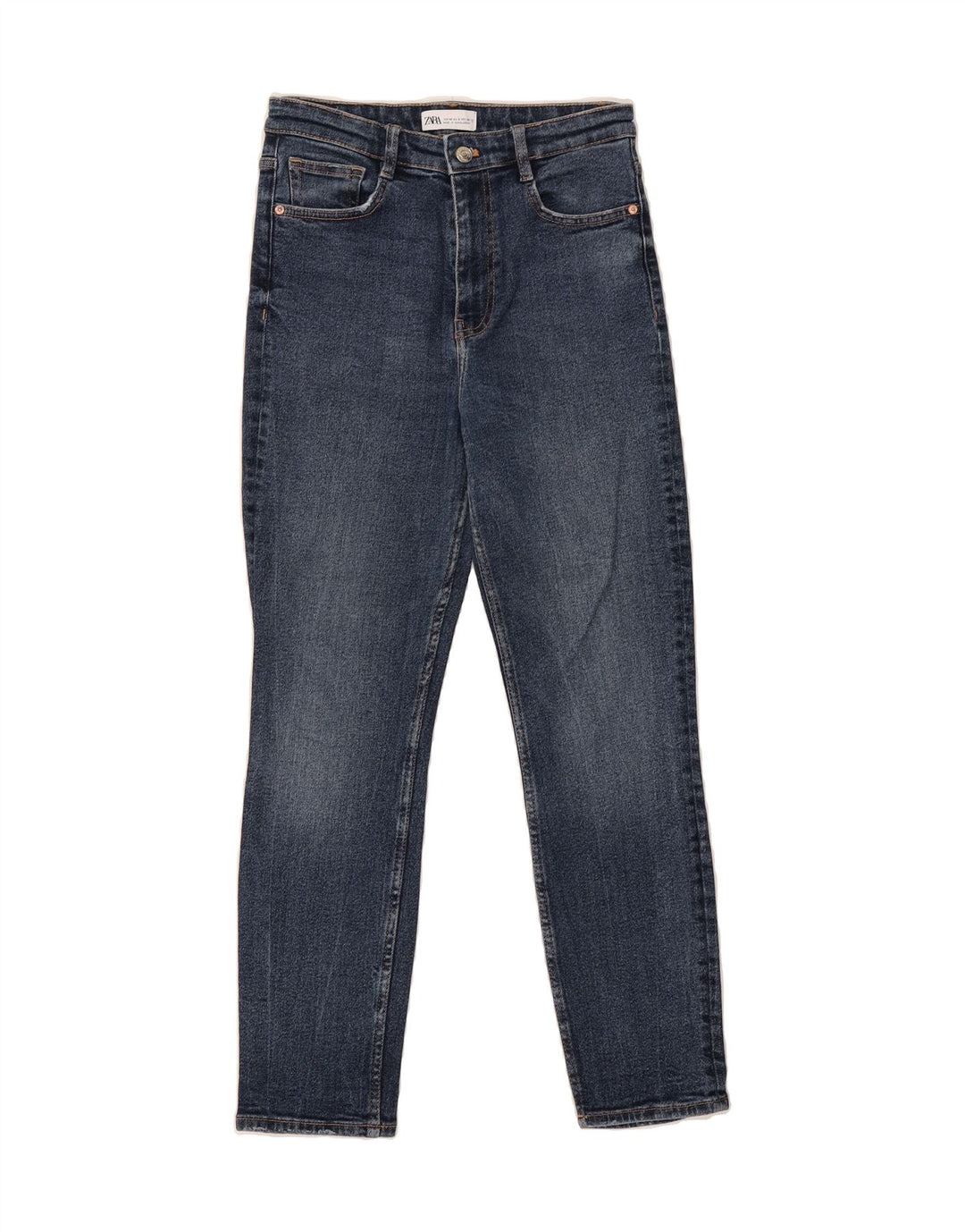 ZARA Womens Crop High Rise Slim Jeans EU 38 Medium W28 L27 Blue Vintage Zara and Second-Hand Zara from Messina Hembry 