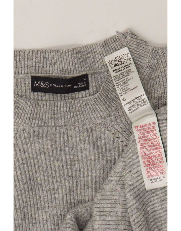 Maglione maglione girocollo da donna Marks & Spencer UK 12 Grigio medio chiazzato