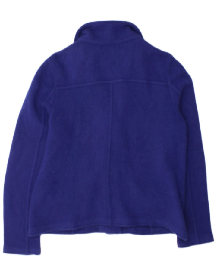 Laura Ashley Giacca Blazer a 4 Bottoni da Donna UK 14 Lana Blu Medio