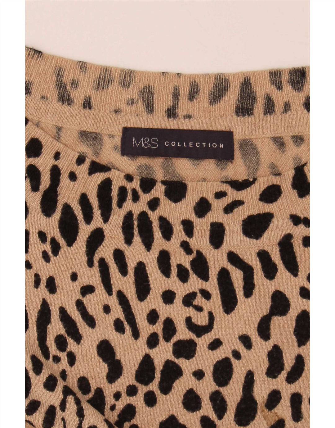 Maglione maglione girocollo corto da donna Marks & Spencer UK 12 Marrone medio