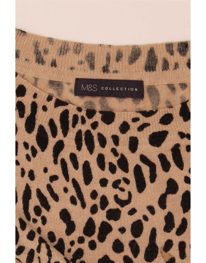 Maglione maglione girocollo corto da donna Marks & Spencer UK 12 Marrone medio