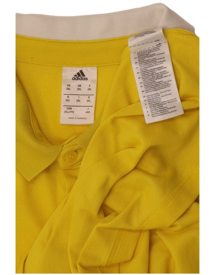 Polo Adidas da uomo 2XL in cotone giallo