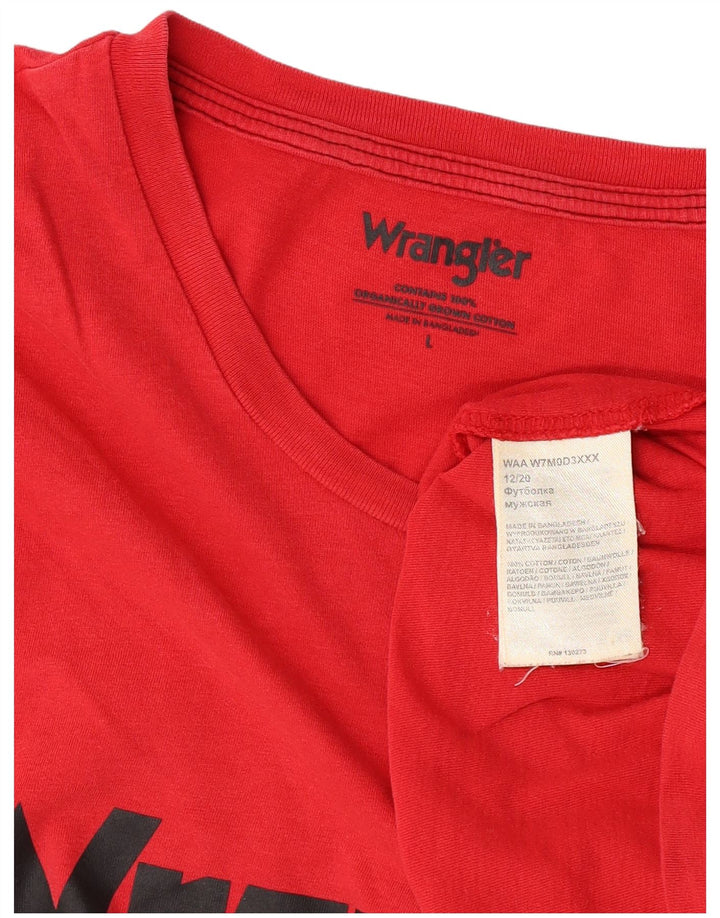T-shirt grafica da uomo Wrangler Top grande in cotone rosso