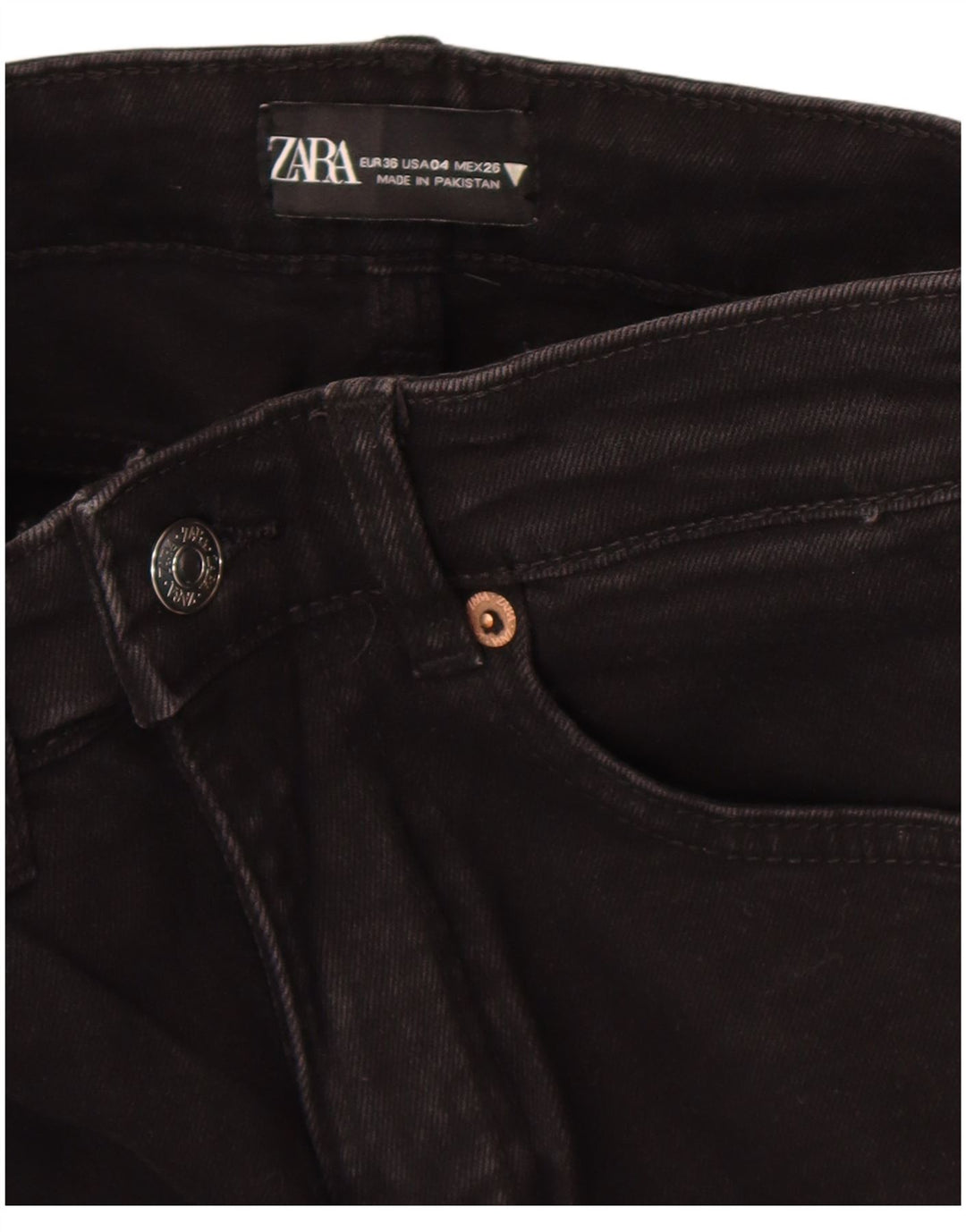Jeans Bootcut da donna Zara EU 36 XS W26 L25 Nero