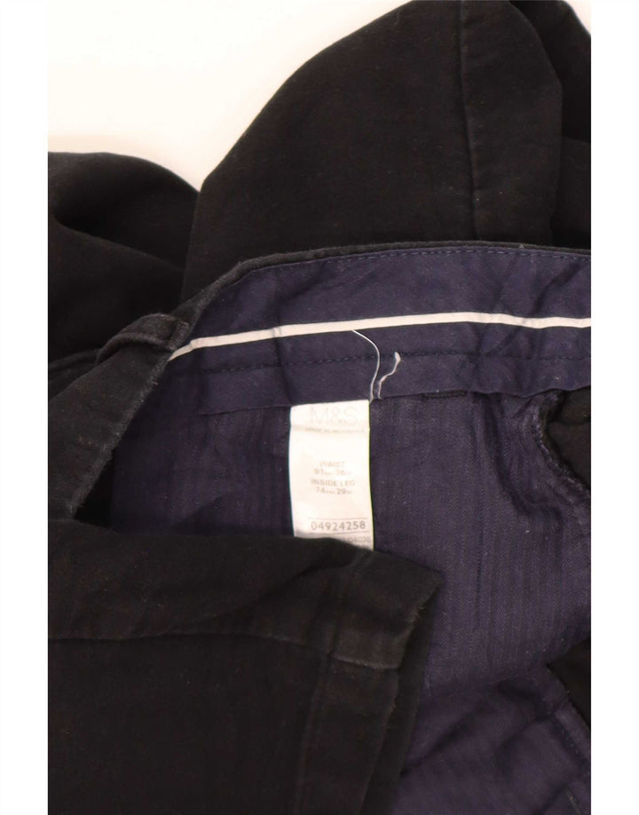 Pantaloni chino dritti Marks & Spencer da uomo blu Harbour W36 L29 neri