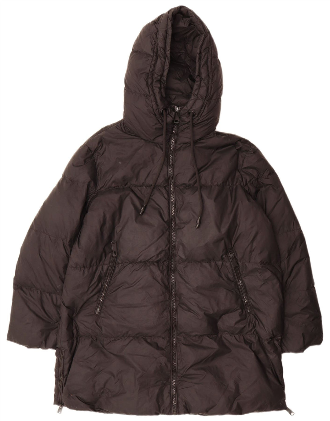 Cappotto imbottito oversize con cappuccio da donna Zara UK 10 piccolo nero in poliammide
