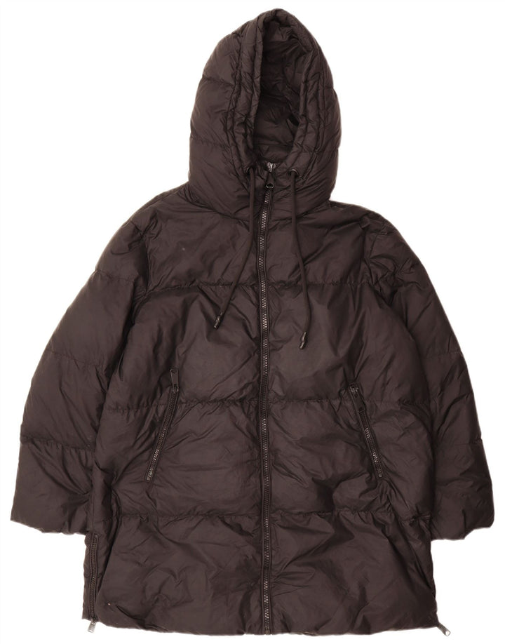 Cappotto imbottito oversize con cappuccio da donna Zara UK 10 piccolo nero in poliammide
