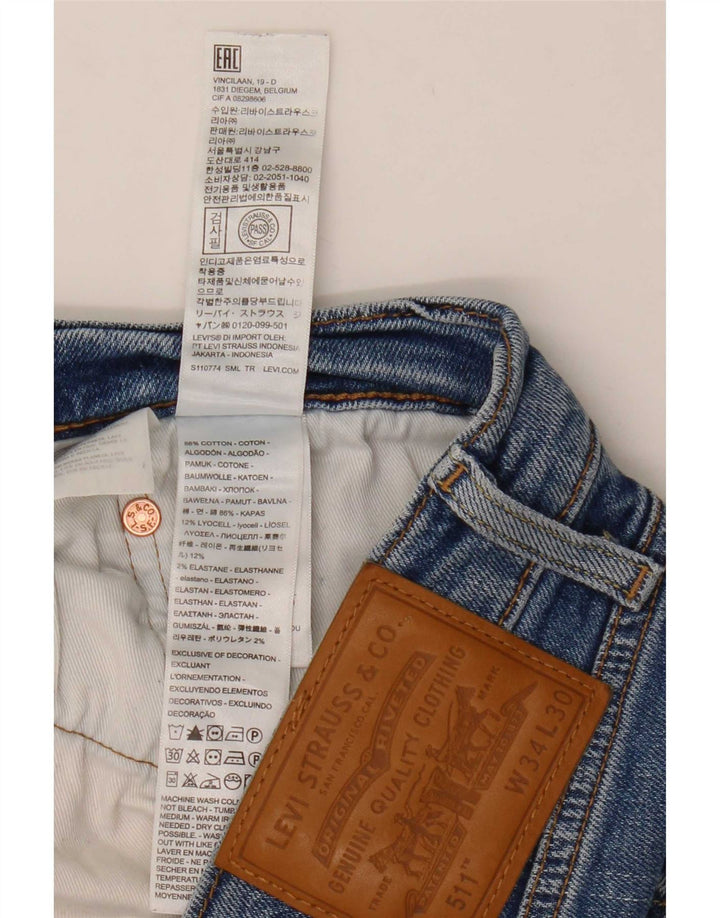 Jeans Levi's Uomo 511 Slim W34 L30 Cotone Blu