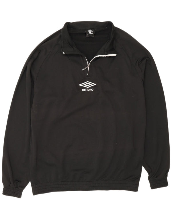 Umbro Tuta da uomo pullover con zip e collo, grande, in poliestere nero