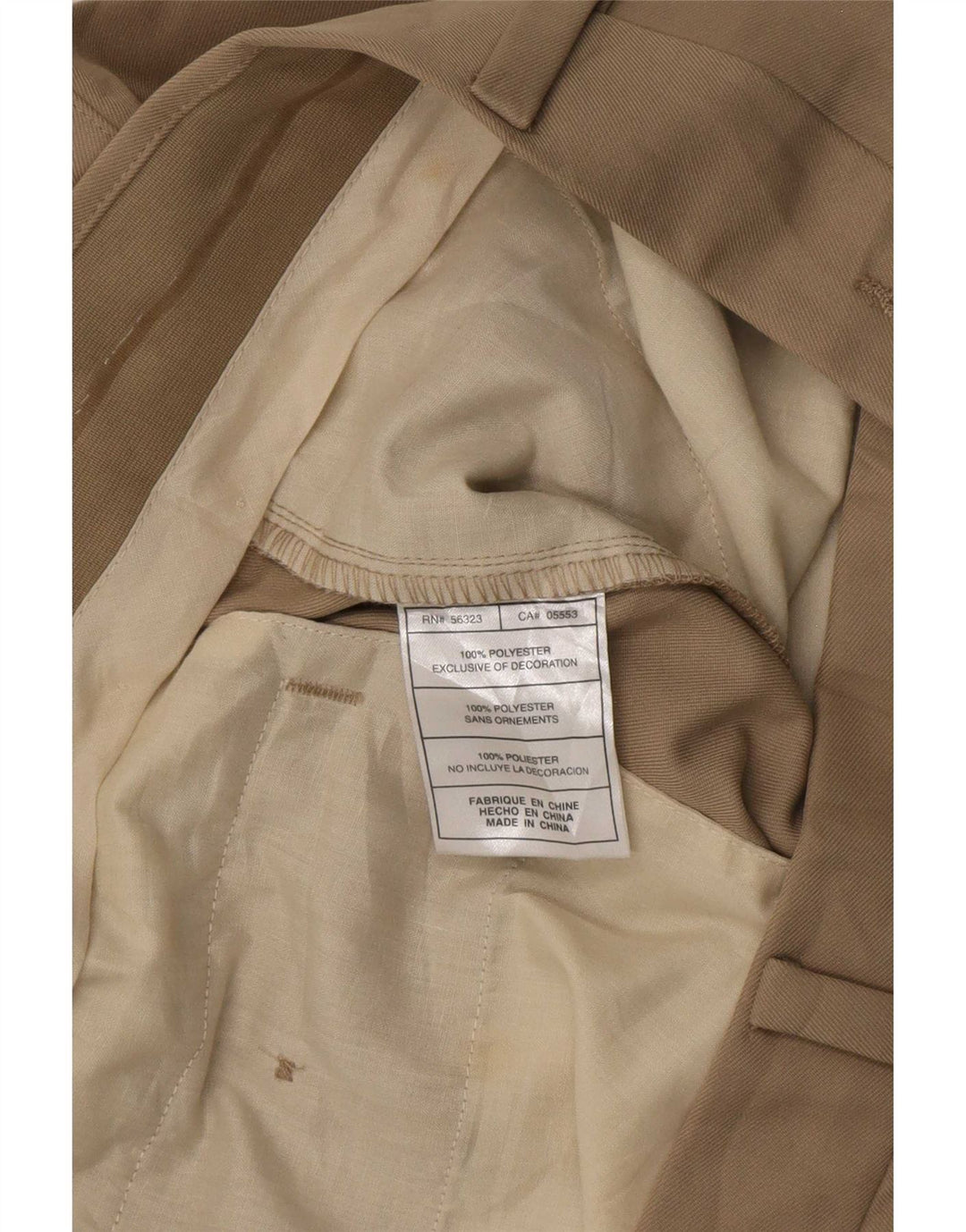 Pantaloncini chino Nike Fit Dry da uomo W36 Large in poliestere kaki
