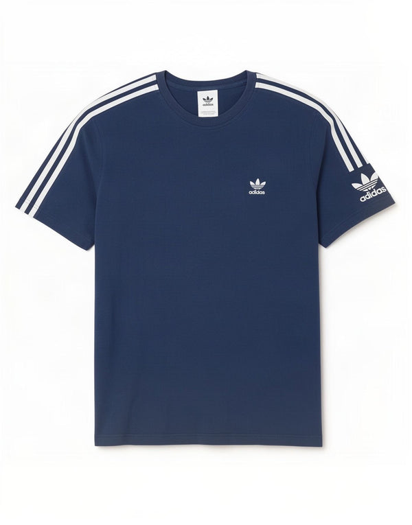 T-shirt grafica da uomo Adidas Top XL in cotone blu navy