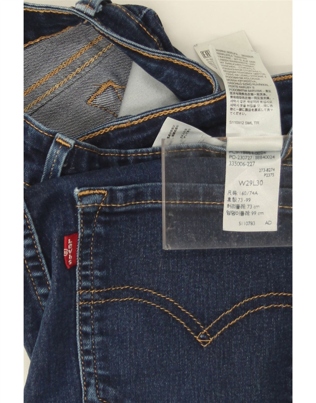 LEVI'S Jeans slim 712 da donna W29 L30 cotone blu navy