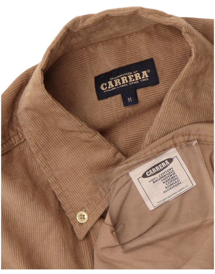 CARRERA Camicia da uomo in velluto a coste in cotone marrone medio