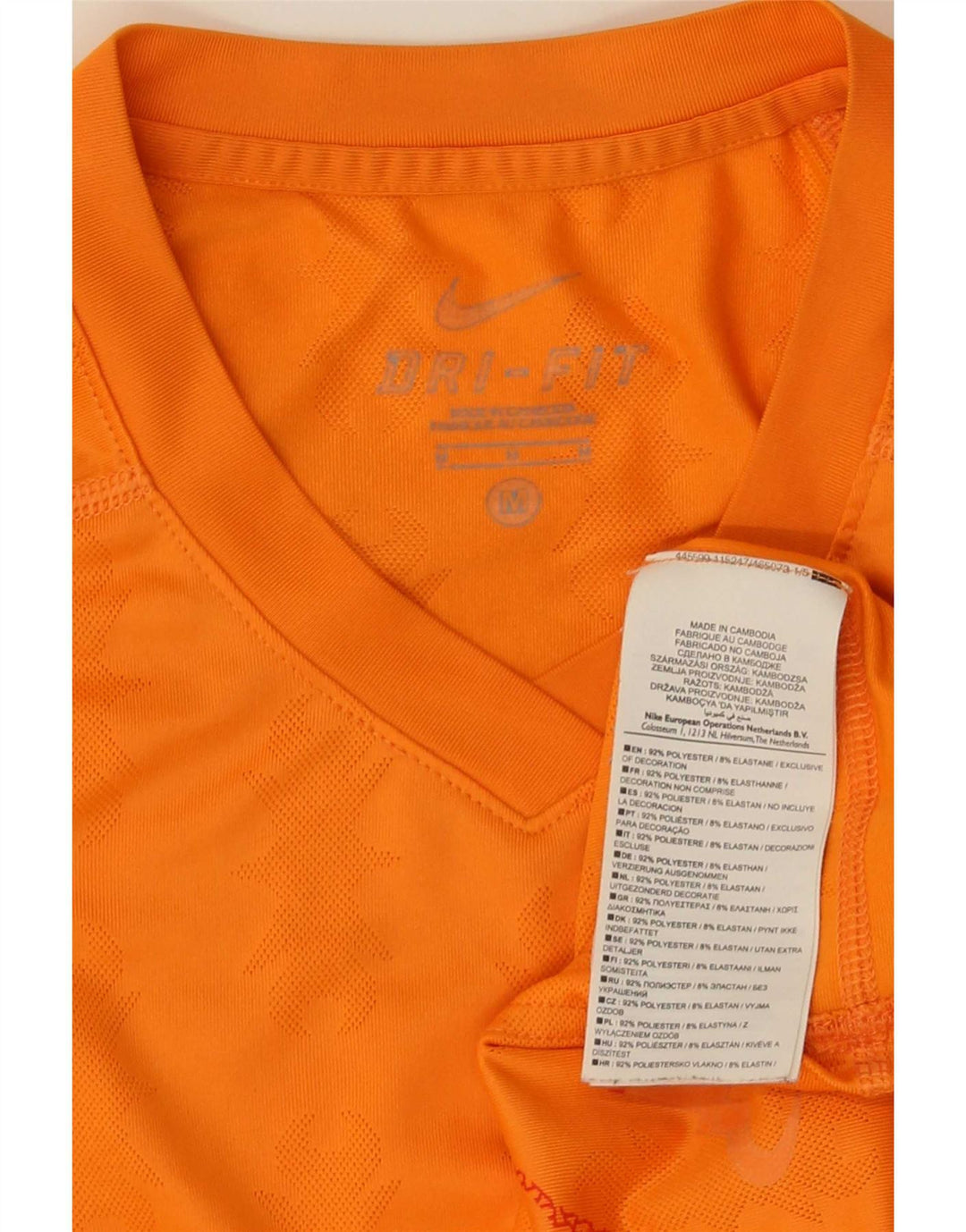 T-shirt da uomo Nike Top in poliestere con motivo cachemire arancione medio