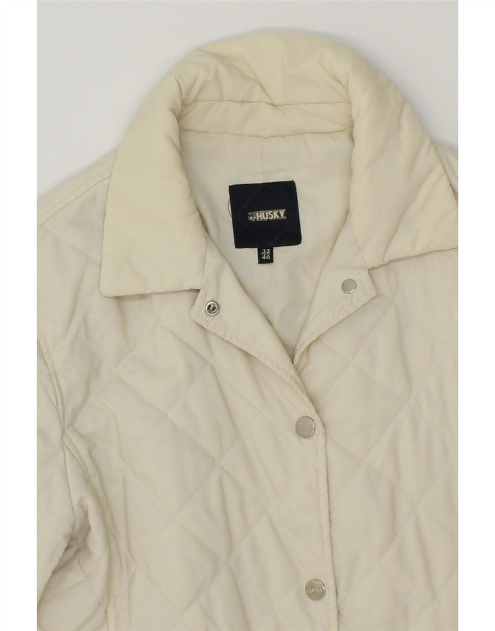 HUSKY Womens Quilted Jacket IT 46 Large White Vintage Husky and Second-Hand Husky from Messina Hembry 