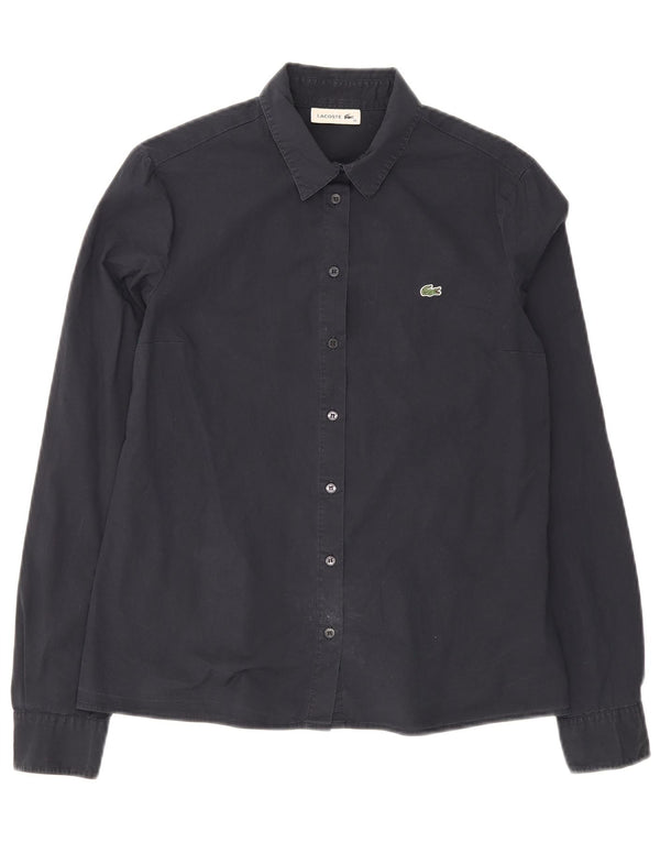 Lacoste Womens Shirt Size 40 Medium Navy Blue Cotton