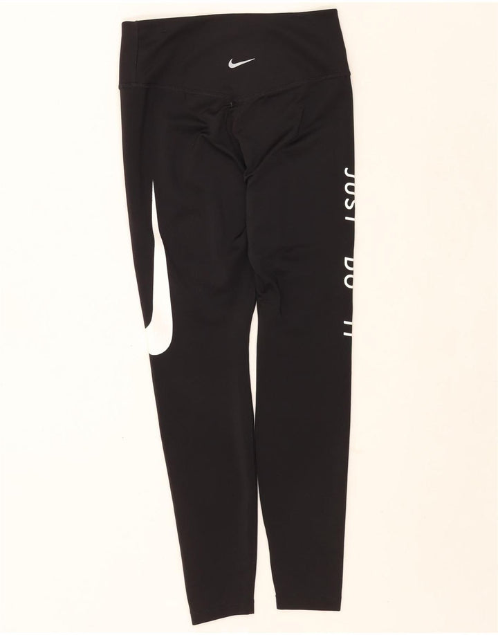 Leggings corti Nike da donna Dri Fit Graphic Crop UK 8 piccoli poliestere nero