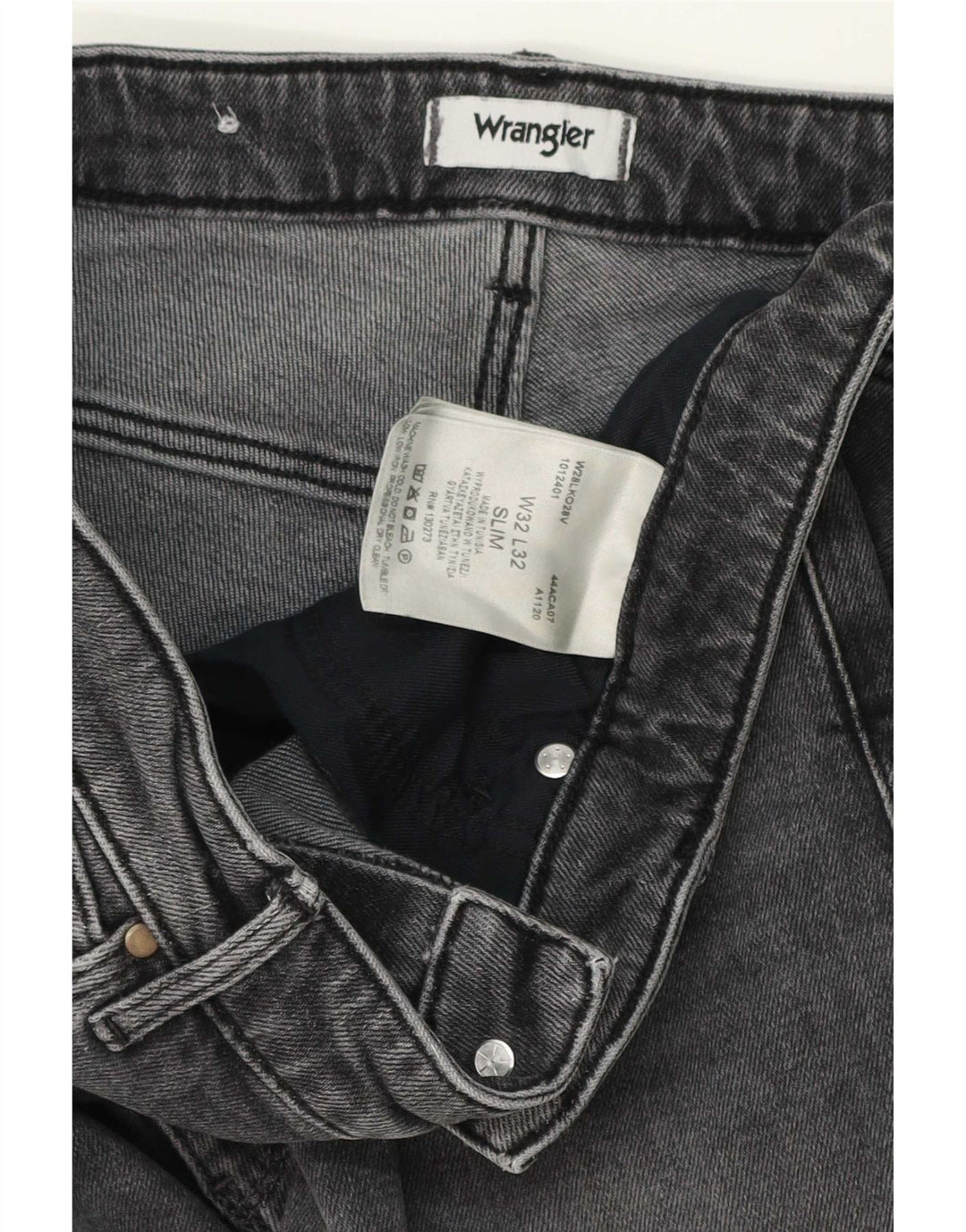 Jeans slim da uomo Wrangler W32 L32 cotone grigio