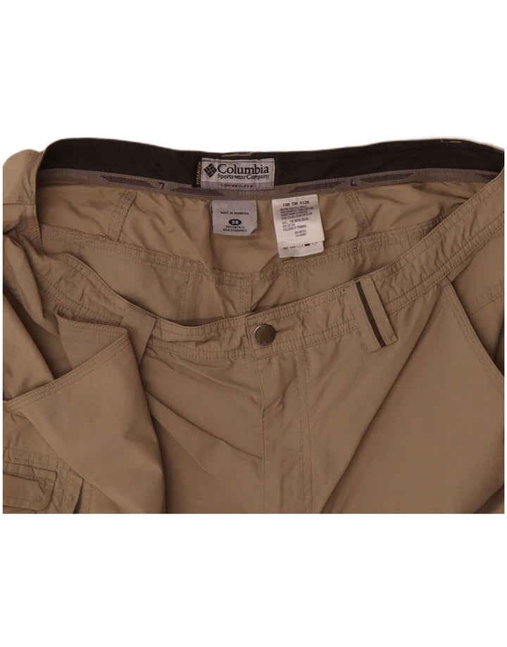 Pantaloncini cargo da uomo COLUMBIA W36 Large Beige Nylon