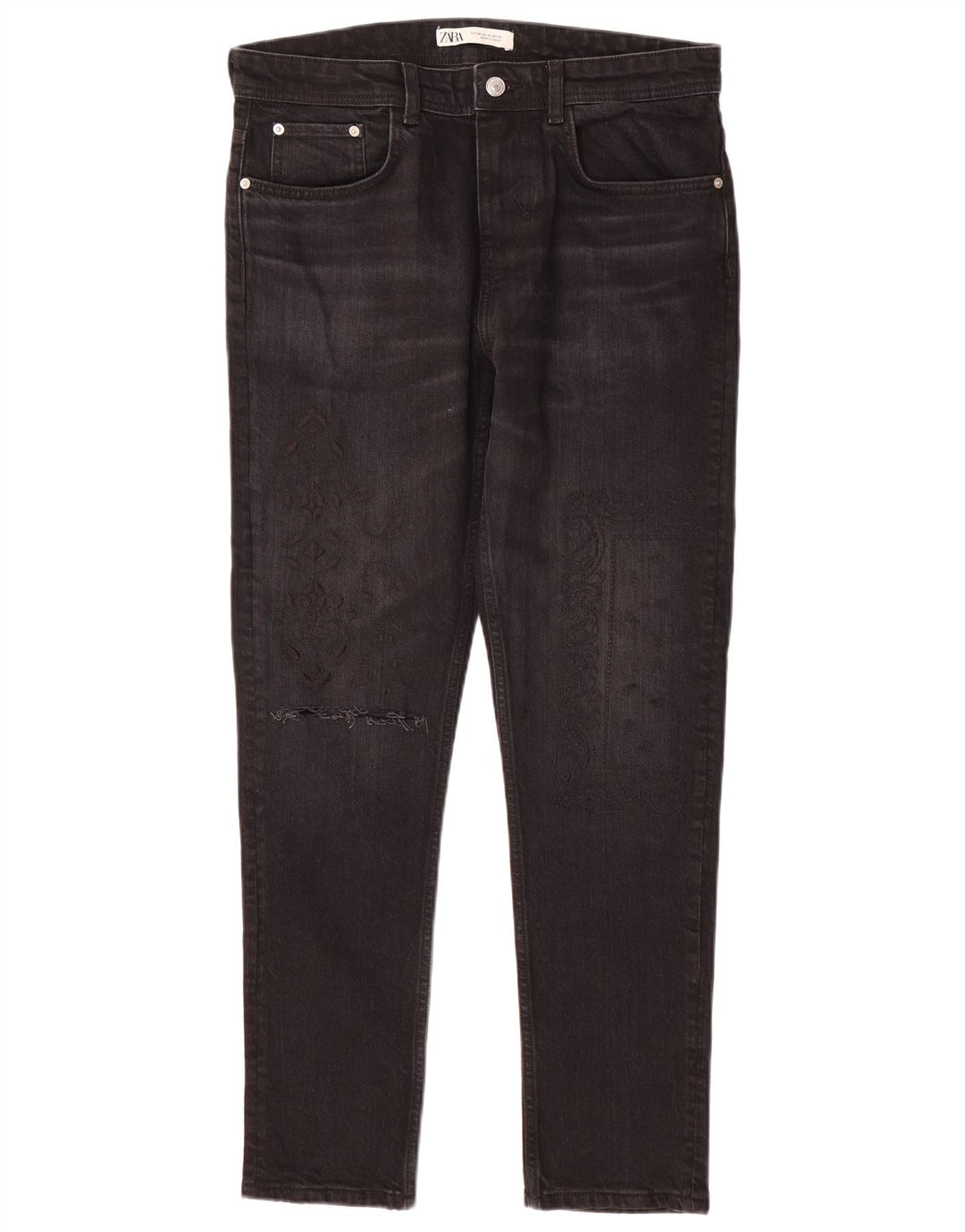 Jeans slim da donna Zara EU 40 medio W31 L29 cotone nero