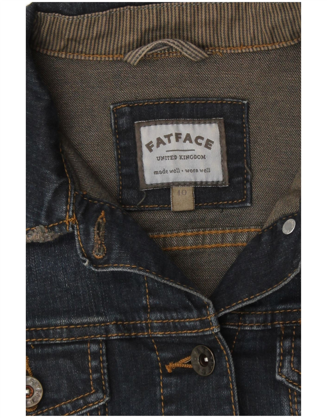 Giacca di jeans da donna Fat Face UK 10 piccola cotone blu navy