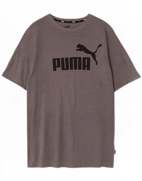 T-shirt grafica da uomo Puma Top grande in cotone chiazzato grigio