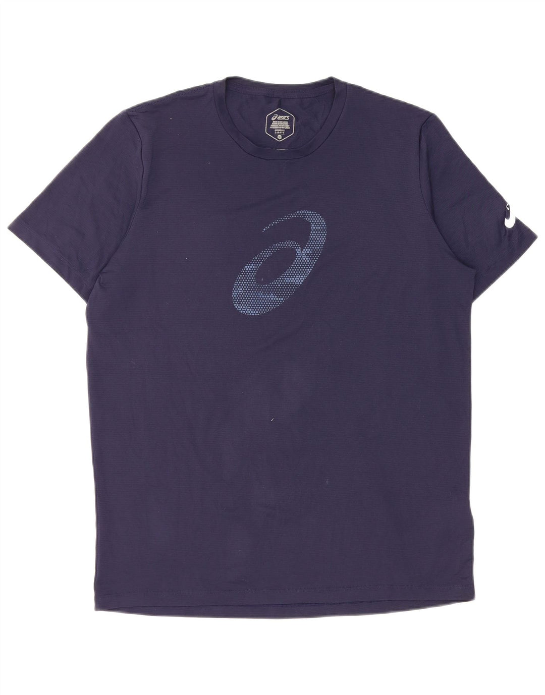 T-shirt grafica da uomo Asics, taglia grande, in poliestere blu navy
