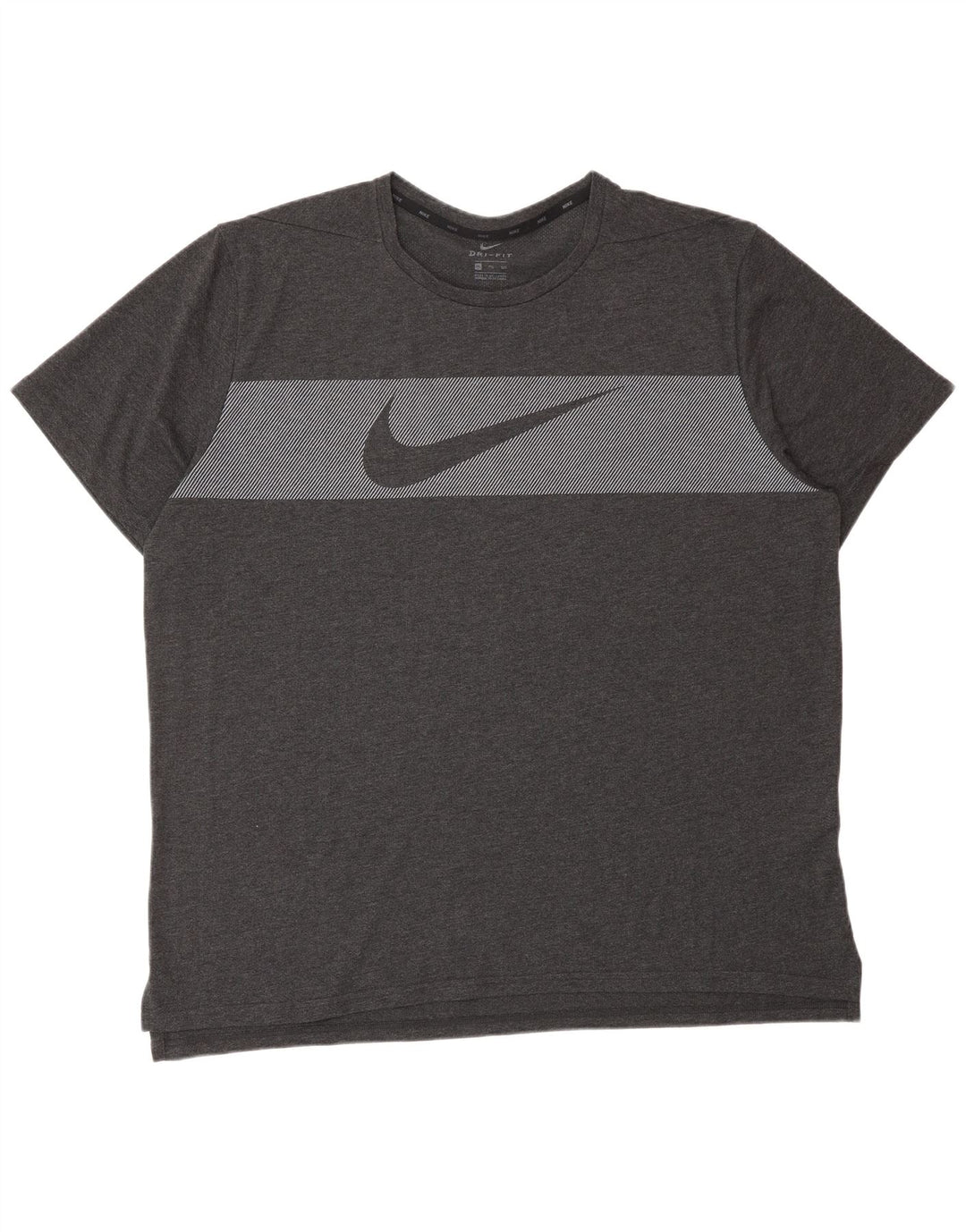 T-shirt grafica da uomo NIKE Dri Fit Top 2XL cotone gessato grigio