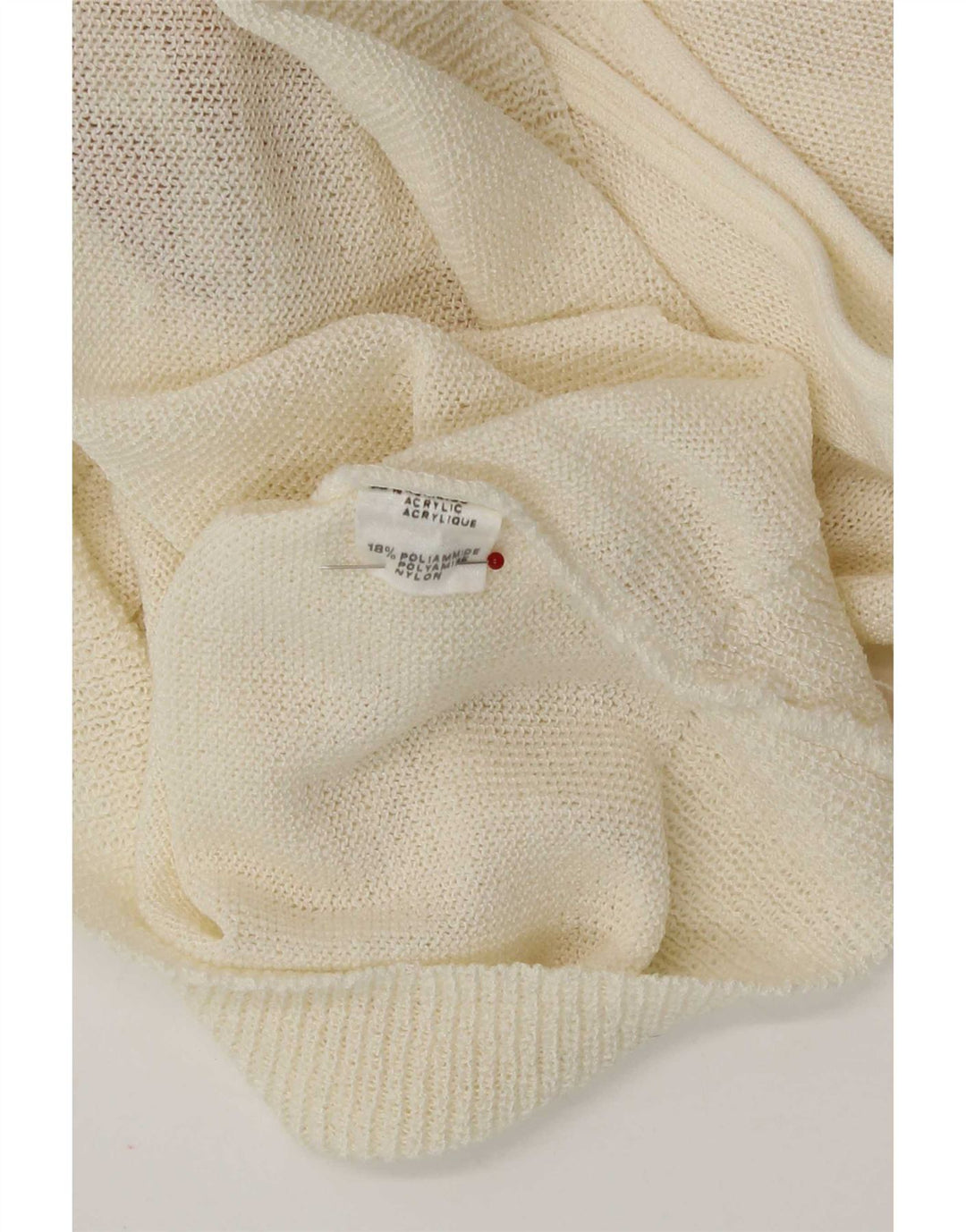 Camicetta senza maniche vintage da donna IT 44 Acrilico bianco sporco medio