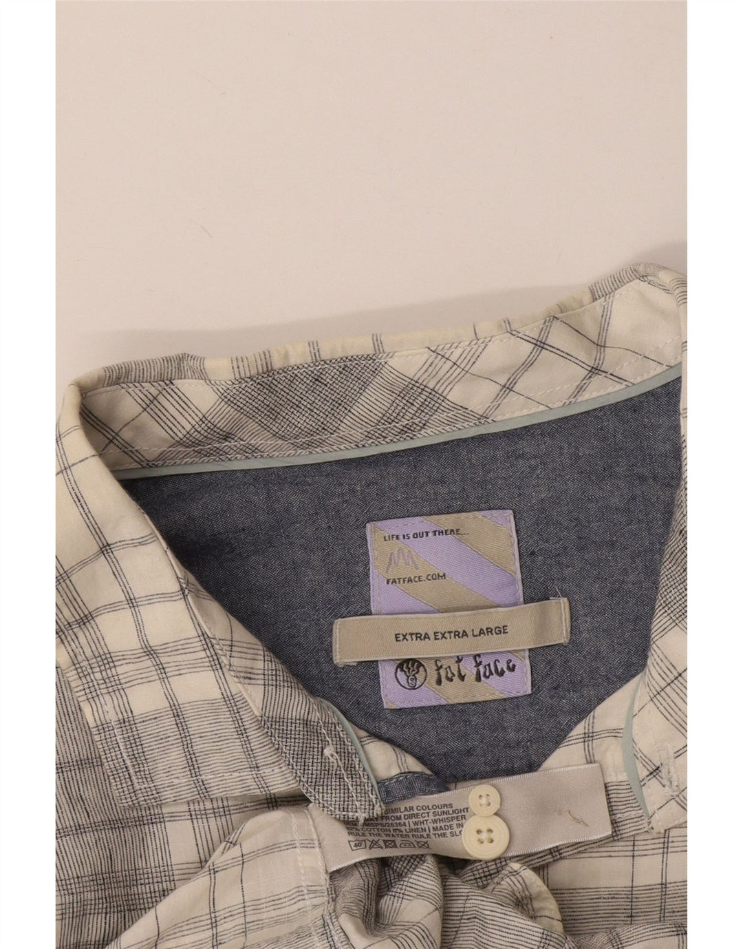 Camicia a maniche corte da uomo Fat Face 2XL Cotone a quadri grigio