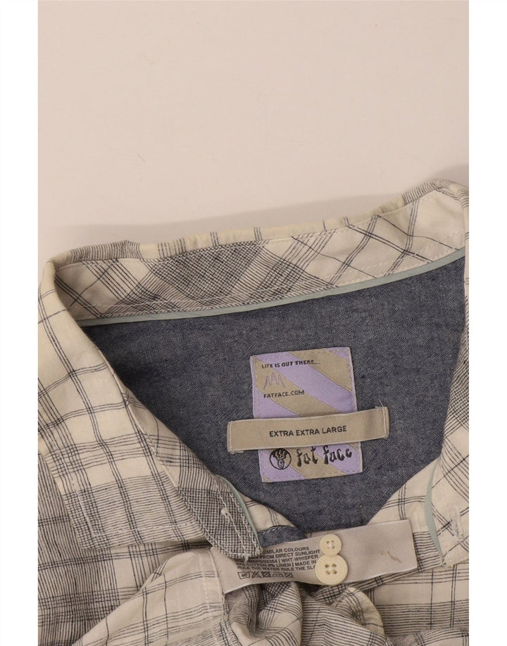Camicia a maniche corte da uomo Fat Face 2XL Cotone a quadri grigio
