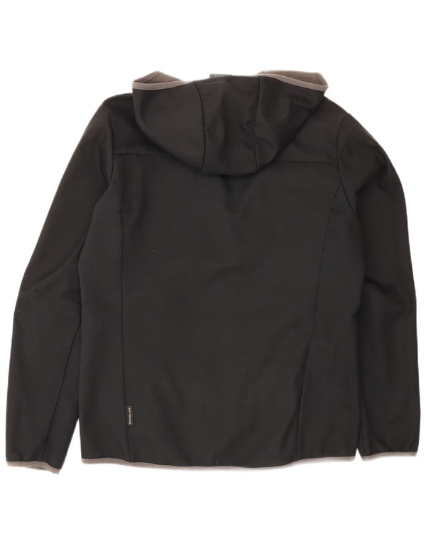 Giacca a vento con cappuccio da uomo Jack Wolfskin UK 36/38 Medium Black Sports