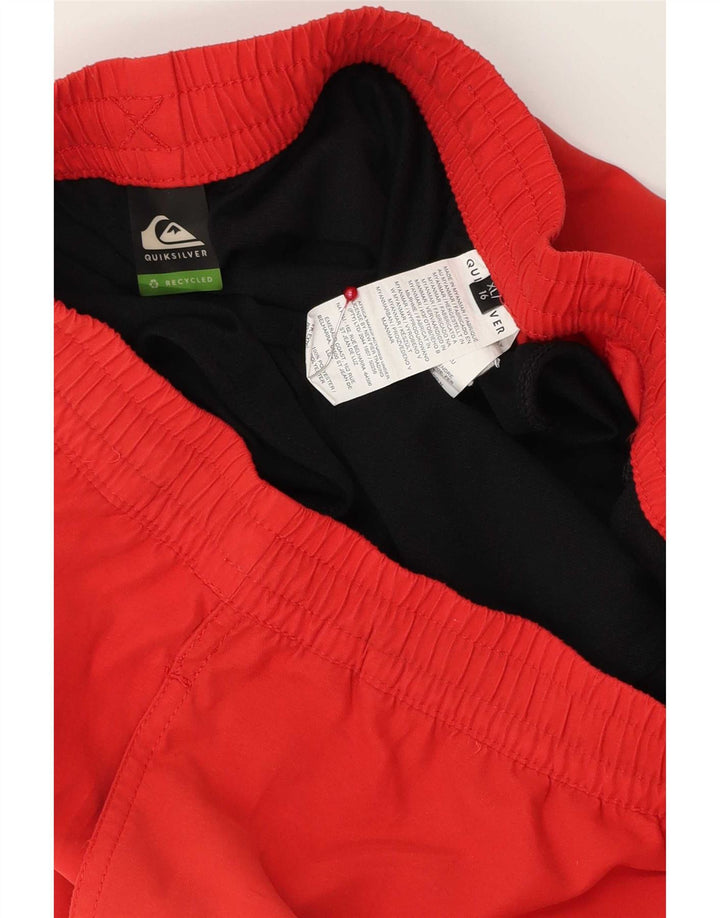 Pantaloncini da bagno Quiksilver per ragazzi 15-16 anni XL rosso poliestere