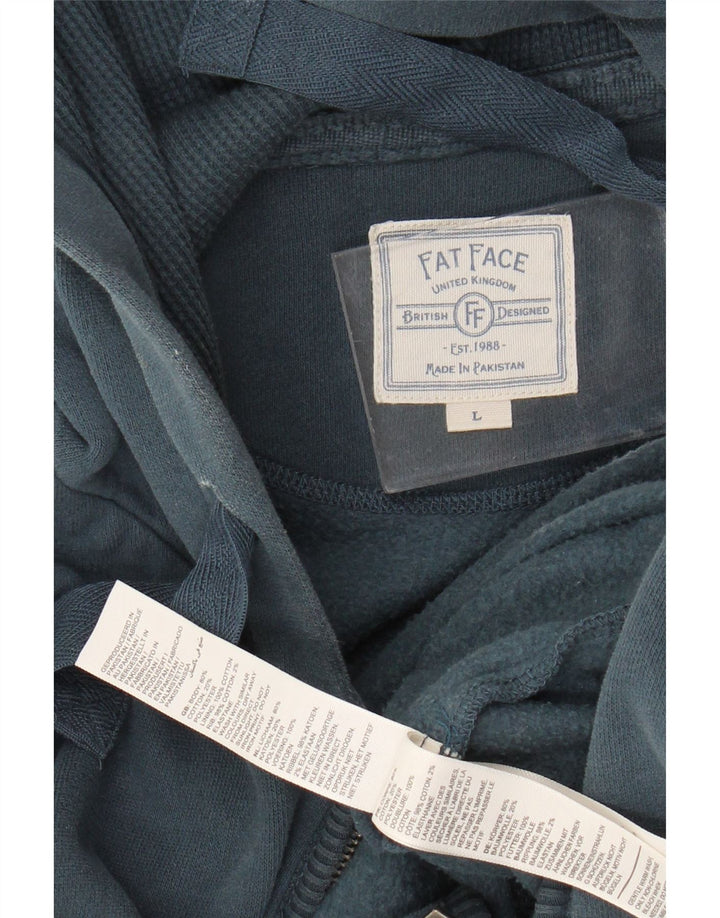 Maglione con cappuccio e zip da uomo Fat Face grande in cotone verde