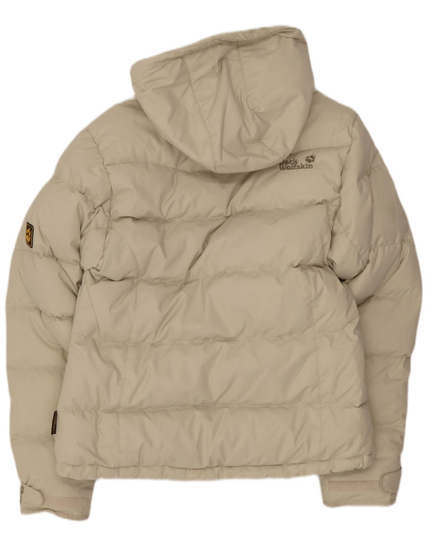 Jack Wolfskin Womens Hooded Padded Jacket UK 10 Small Beige Polyamide
