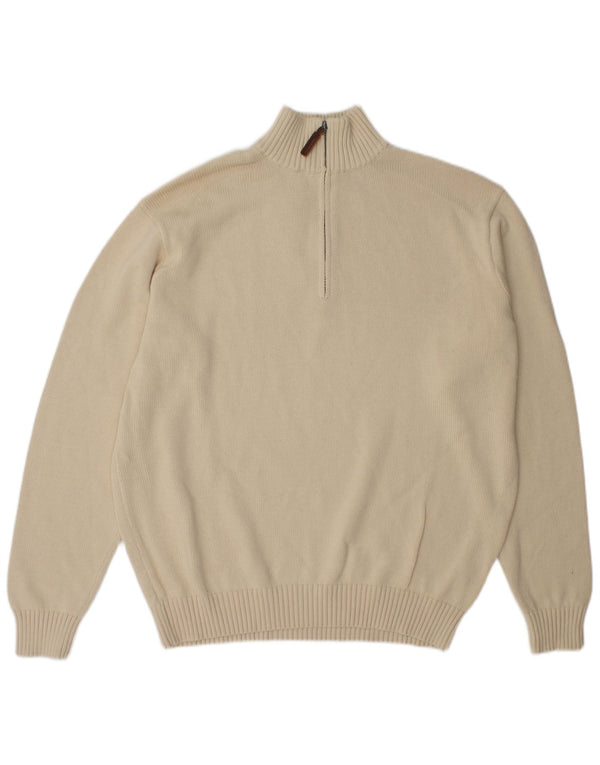 Maglione da uomo con zip e collo Brandy Melville XL in cotone beige