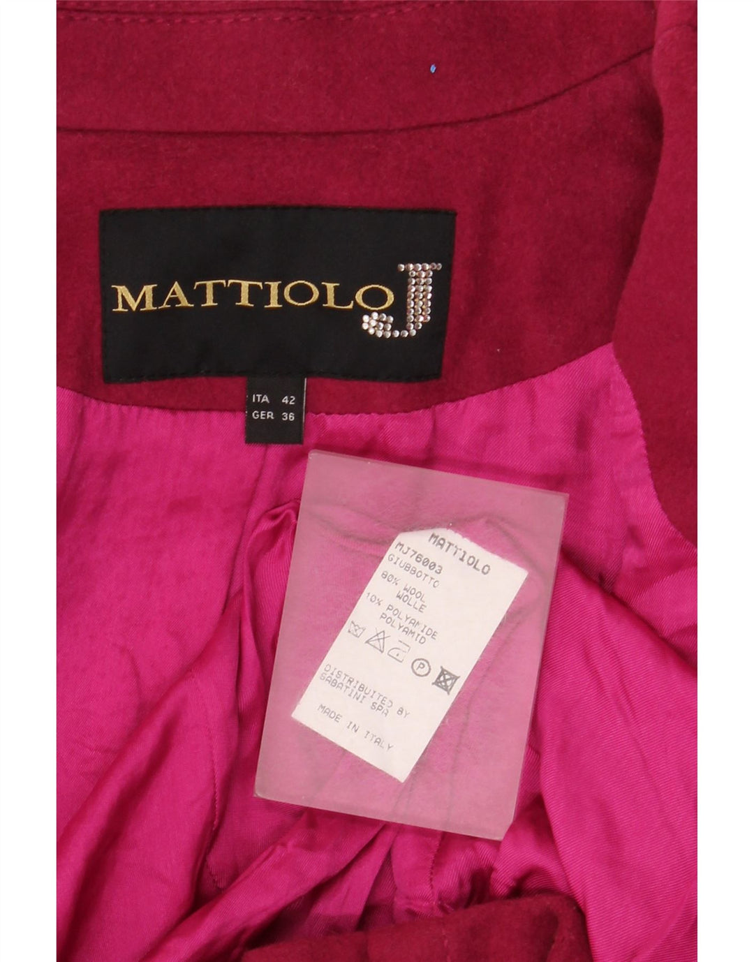 Giacca Blazer Doppiopetto Donna Gai Mattiolo IT 42 Lana Rosa Medio