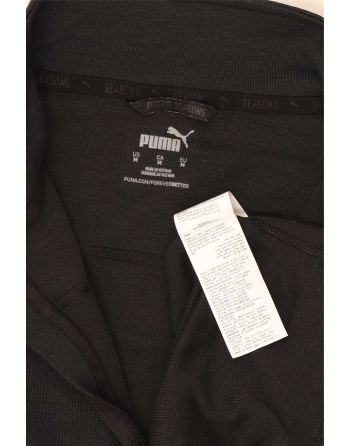Maglia da tuta da uomo Puma con zip e collo, in poliestere nero medio