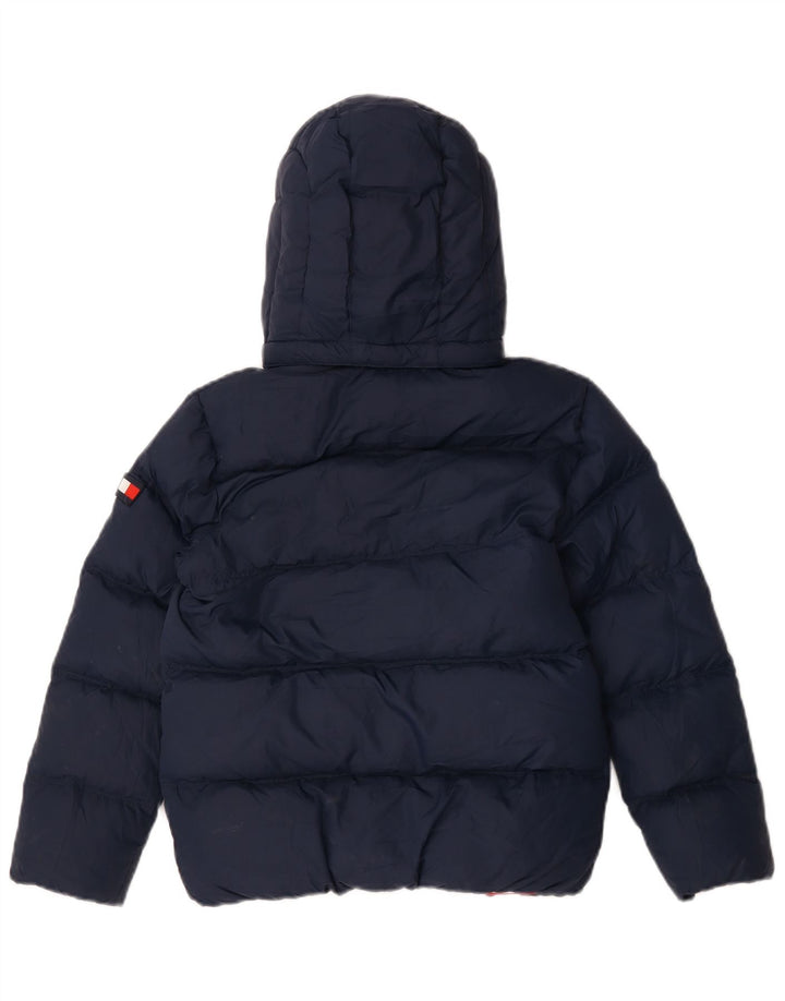 Giacca imbottita con cappuccio Tommy Hilfiger per ragazzi 9-10 anni in poliestere blu navy