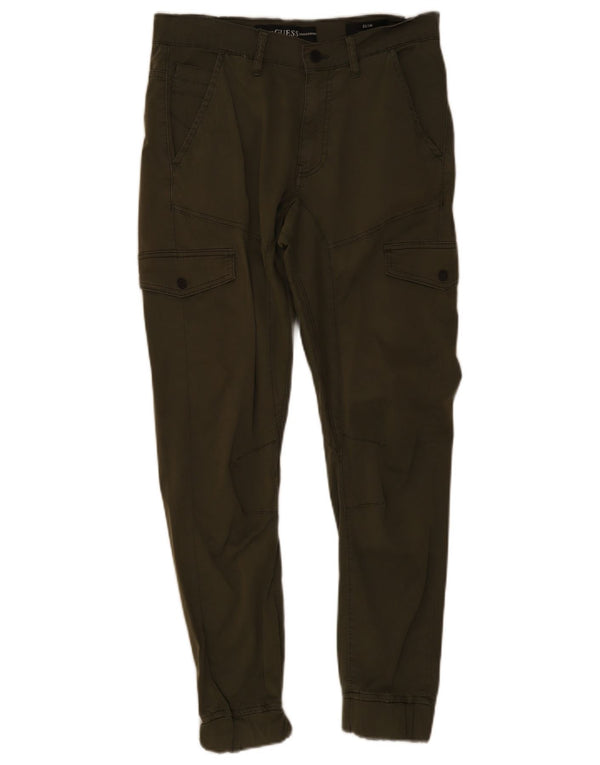 Guess Pantaloni cargo da jogging da uomo W29 L29 cotone kaki