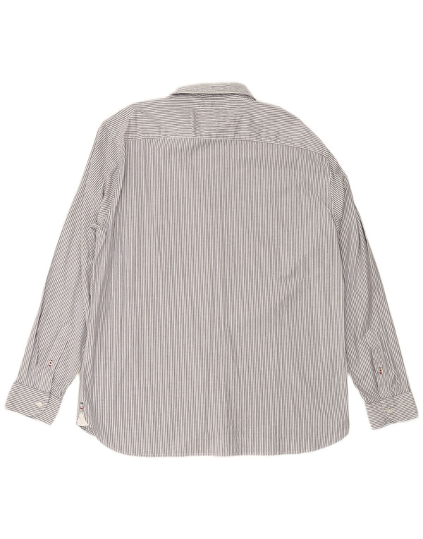 TOMMY HILFIGER Camicia da uomo vestibilità regolare 2XL Cotone gessato grigio
