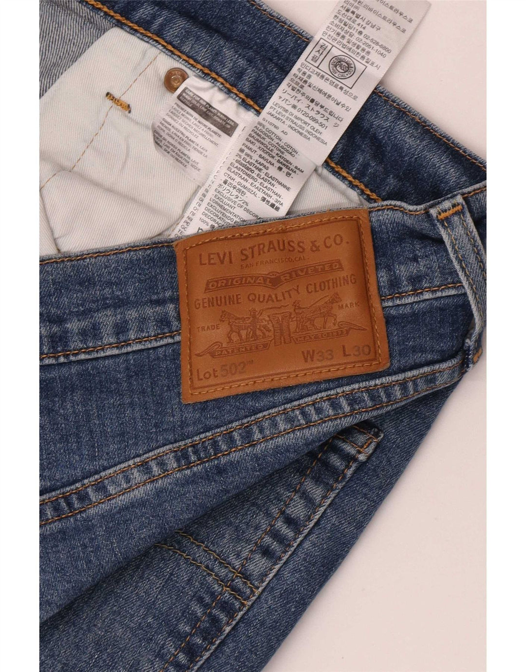 Levi's Uomo 502 Jeans affusolati W33 L30 Cotone blu