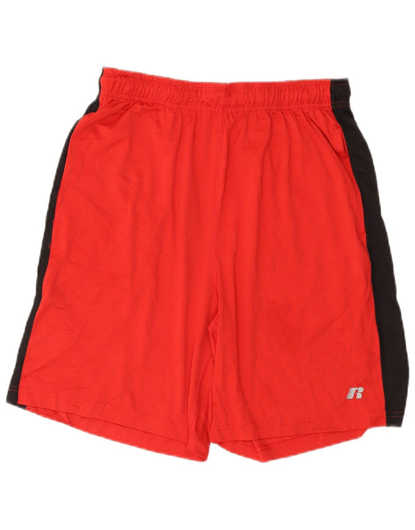 RUSSELL ATHLETIC Pantaloncini sportivi da uomo Rosso medio Poliestere color block