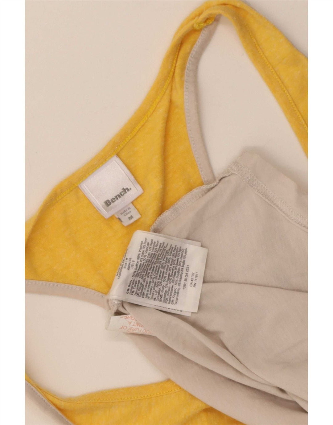 Canotta da donna Bench UK 12 Cotone color block giallo medio