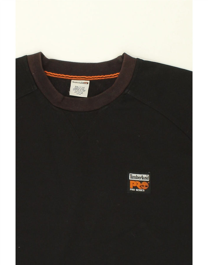 TIMBERLAND Felpa grafica alta da uomo Maglione 2XL Cotone nero