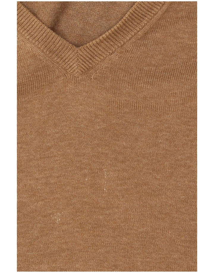 Gant Maglione da uomo con scollo a V XL in cotone marrone