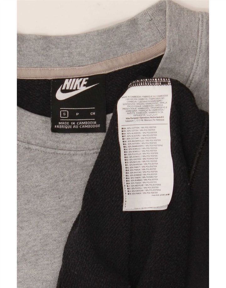 Felpa con grafica Nike da uomo, piccola, in cotone color block nero